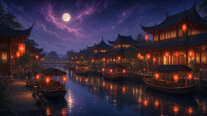 运河夜泊