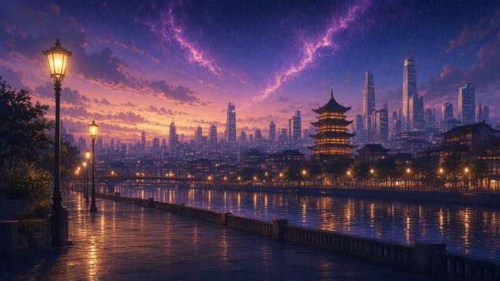 滨江夜跑