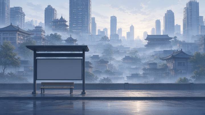 清晨公交站